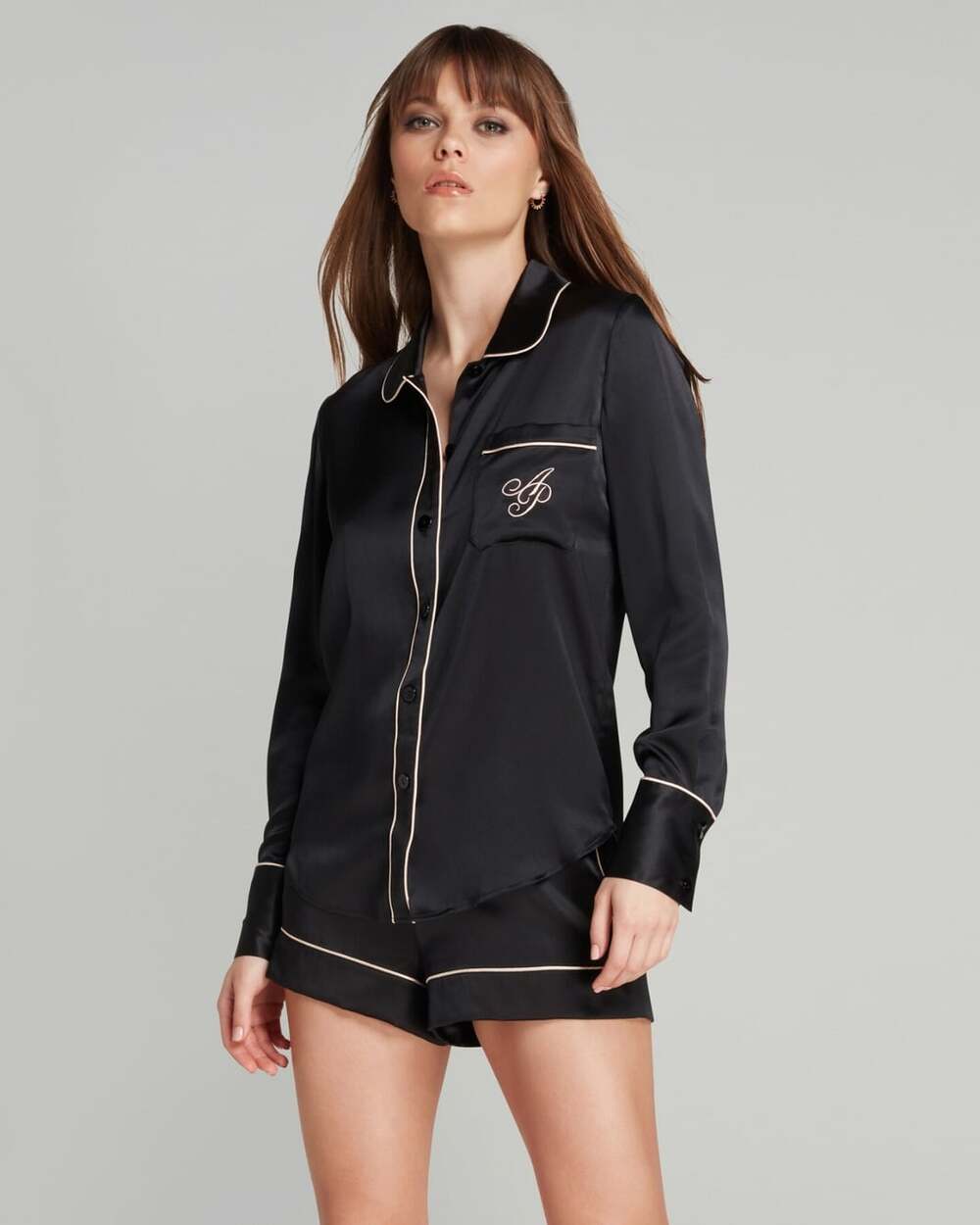 Agent Provocateur Classic Black Silk Pyjama Shirt AP4 Large NWT $415